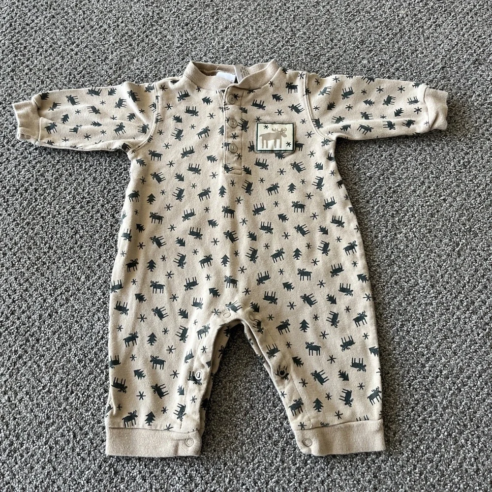 Vintage‎ Cherokee Baby Infant One Piece Romper. Noise, Reindeer. 3-6 Months